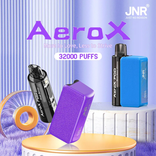 alt="Aérox JNR vapoteuse 32000 puffs avec écran batterie